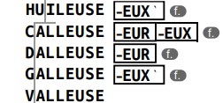 [Page 151] Les mots en -ALLEUSE